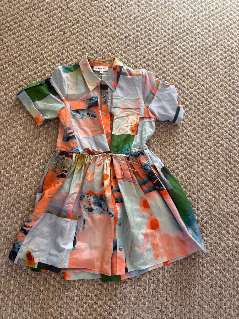 Women’s HUNTER BELL Multicolor Orange Green Blue Shirt Dress